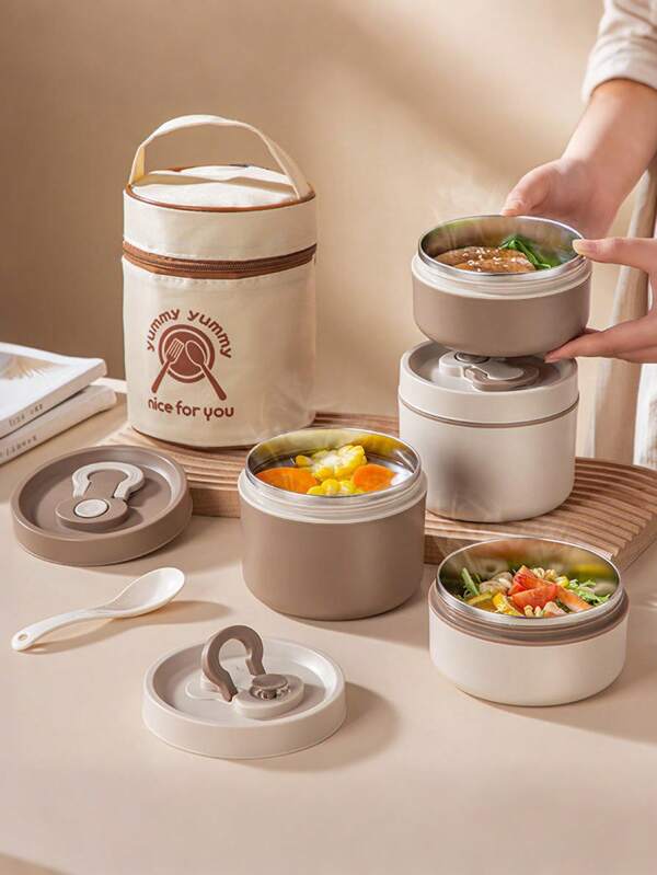 650/350ml, Sealed Insulated Lunch Box, Pp Breakfast Lunch Box, Soup Bowl, Insulated Lunch Box, Suitable For Schools, Offices, Lunch Boxes, Outdoor Camping, Picnics, Back-To-School Season, Graduation Season Gifts, Etc,Back To School