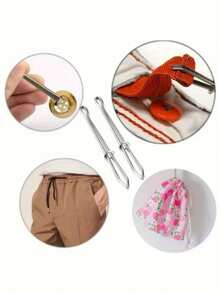 1pc Elastic Band Threader Clip For Sewing DIY, Belt Guide Needle Tool For Trousers - Multicolor - View 3