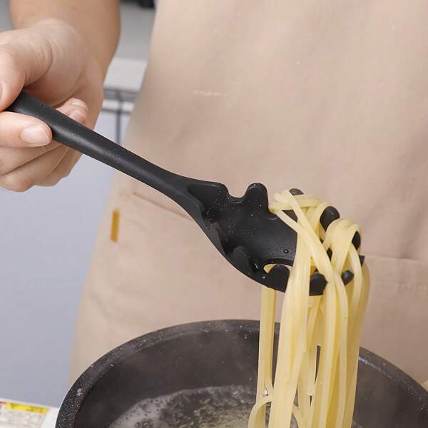 1 Stück Silikonpastaheber, komplett in Silikon gehüllte Spaghetti-Zange, Mehrzweck-Sieb, einteiliger Silikonschöpflöffel, Weihnachtsgeschenk