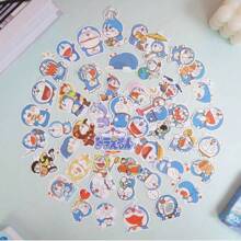 60pcs/Set Doraemon & Cartooon Cat Cute Stickers, Waterproof Stickers For Luggage, Skateboard, Guitar, Car Decoration