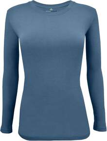 Women's Under Scrub Tee Crew Neck Long Sleeve-Shirt - Stellar Blue - View 1