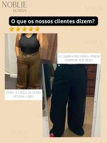 Plus Size Wide Leg Pants Tailored Elegant Casual Zipper Button With Belt - 藏蓝色 - 查看 6