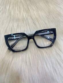 Retro Cat Eye Sunglasses With Black Frame And Polygonal Lenses For Myopia, Female Face, Small And Plain - Hitam - View 1