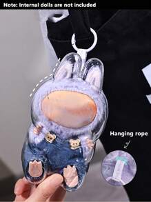 1pc Transparent PVC Fashion Cute Cartoon Character Shaped Dustproof Protective Cover Case For Backpack, Shoulder Bag, Tote Bag, Crossbody Bag, Handbag, Makeup Bag, Accessory Pendant, Car Ornament, Luggage Tag, Key Chain, Suitable For Couples, Best Friends, Students, Men, Women, For Daily, Work, Commute, Dating, Holiday, Travel, Ideal Gift For Girlfriend, Mom, Family, Kids Birthday