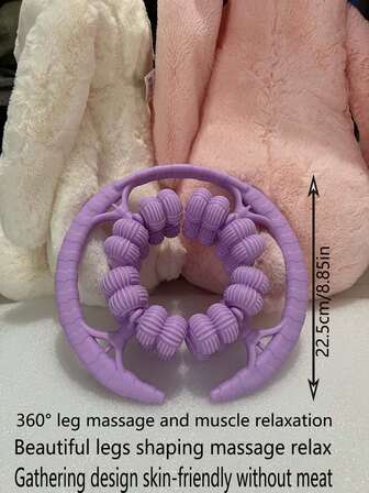 1 pieza Masajeador de piernas mejorado con 32 rodillos, diseño envolvente circular sin pellizcos, rodillo para pantorrillas delgadas, dispositivo de masaje y adelgazamiento de piernas, rodillo masajeador para relajación muscular