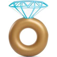 VENDAD-Inflatable Diamond Ring Pool Float Engagement Ring Bachelorette Party Float Stagette Drations Swimming Tube Floaty Outdoor Water Lounge Floats For Adults - Gold - View 6
