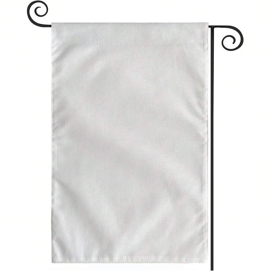 New Sublimation Garden Flags Blank Garden Flag 12x18 Inch Double Side Custom Create Your Own Solid White Flag DIY Blanks Canvas Banner To Drate - Solid Wh -Garden Size 12x18 Inch - View 1