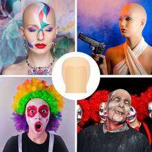 Bald Cap Halloween, 2Pcs Nylon Wig Caps 2Pcs Latex Makeup Bald Cap Adults Women Men Costume Accessory Theme Halloween Party Cosplay - Style a - View 6
