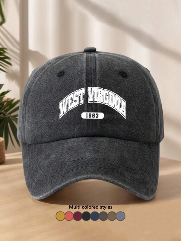 1 Stück Unisex West Virginia 1863 schlicht Outdoor Lässig Sport verstellbare Polyester Strand Softshell Baseball Kappe, geeignet für den täglichen Gebrauch, Frühling Sommer Herbst Winter