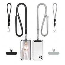 1set Minimalist Style Phone Lanyard, Wristlet, Detachable Crossbody Phone Strap, Outdoor Anti-Lost Durable Wrist Strap, Key Chain Black