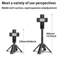 Trépied à selfie portable de 15,7 pouces avec télécommande sans fil, perche à selfie extensible et rotative à 360° pour téléphones portables, compatible avec iPhone, Samsung et Android, idéal pour les concerts, les voyages, la randonnée et la diffusion en direct. - Mini perche à selfie - Voir 4