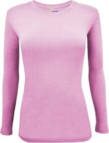 Women's Under Scrub Tee Crew Neck Long Sleeve-Shirt - 粉色 - 查看 1