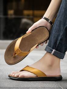 Dép xỏ ngón nam thoải mái, thời trang, chống trượt, nhẹ và đa năng cho mùa hè - kaki - Xem 3