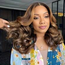 Loose Wave Pixie Cut Wig 4/27 Color Short Bob Human Hair 13x4 Lace Frontal Wigs Transparent Lace Human Hair For Women Lace Front Human Hair Wig - Natural & Black - View 3
