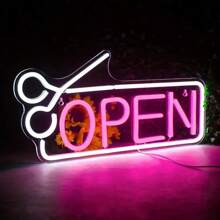 Custom LED Neon Sign With Scissors & Comb Design - USB-Powered Multi-Color Wall Decor For Salons, Spas, Home & Retail Shops - Durable Plastic & Acrylic Construction, Button Control, Wall-Mounted Lighting, Neon Signs For Wall Decor, Retail Display