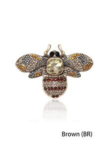 1pc Rhinestone Bee Brooch For Women,Insect Brooches,For Bag,Sweater,Coat,Hat,Shoes,Dress,Suit - Bee (5016) - View 9
