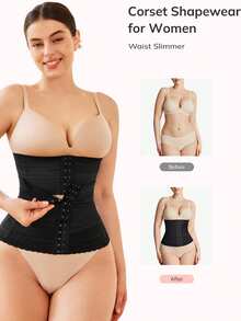 Nebility Sports Belt Segmented Waist Trainer For Women Corset Shapewear Waist Cincher Tummy Control Body Shaper - 黑色 - 查看 2