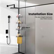 4-Tier Corner Shower Caddy, Fits 32.3-116.5 Inch  No Drilling Shower Shelf For Inside Shower Home Bathroom Decor Bathroom Organizer Summer - 黑色 - 查看 5