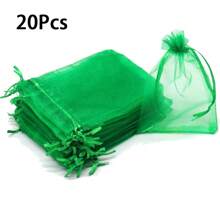 Pack Of 100 Gift Organza Bags Light Green