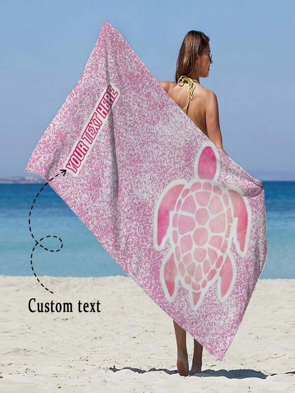 Ein farbenfroher Strandtuch mit einem niedlichen rosa Schildkrötenmuster, in mehreren Größen erhältlich, hochabsorbierend, leicht und ideal für Sport. Dieses klassische kleine Handtuch mit Text oder Namen ist eine perfekte Wahl für einen Strandurlaub und ein ideales Reisegeschenk.