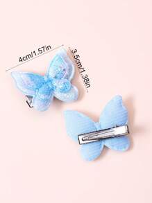 10pcs/Set Girls Colorful Shiny Cartoon Butterfly Hair Clips, Cute Princess Hair Accessories, Side Bangs Hair Clips, Suitable For Travel, Holiday And Daily Use