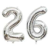 2pcs Large 40inch Silver Digital Aluminum Film Balloons, Big Number 0-9 Balloon, Birthday Party Anniversary Wedding Decorations - Silver - View 20