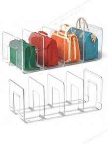 4pcs Transparent Wardrobe Storage Bags, Detachable Closet Organizer Shelves For Bedroom, Bathroom, Office, Space-Saving Storage Racks, Car Storage Drawers, Suitable For Clothes, Socks, Underwear, Desk File And Bookshelf, Great For Back To School - Clear - View 13