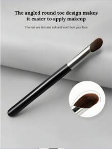 1pc Angled Concealer Brush, Precise Fingertip Concealer Makeup Brush, Slanted Round-Head Design For Easier Makeup. Firm And Soft Bristles, Won't Harm Your Face