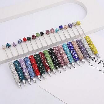 [ 10 Multicolor Sets ] Creative DIY Multicolor Diamond Encrusted Handmade Products Handwritten Pen/Bead Display Prop/Handmade Ornament/Photography Prop/Souvenir Suitable For Gift Giving/
