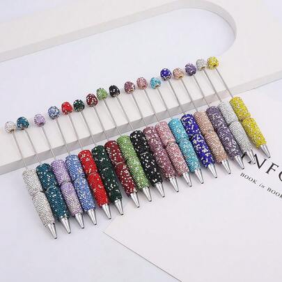[ 10 Multicolor Sets ] Creative DIY Multicolor Diamond Encrusted Handmade Products Handwritten Pen/Bead Display Prop/Handmade Ornament/Photography Prop/Souvenir Suitable For Gift Giving/