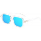 029 Montura transparente y lentes azules espejo