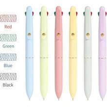 Ddaowanx Multicolor Pens, 4-In-1 Colored Ballpoint Pen 0.5mm Fine Point Smooth Writing,Nurse Accessories Work,Gifts Teen Girls,6-Count - 6 Pcs Macaroon - View 6