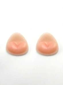1pair Bikini Silicone Breast Pads Invisible Bikini Self-Adhesive Thick Bra Insert Waterproof Bra Triangle Silicone Breast Pad Cute - متعدد الألوان - مشاهدة 2