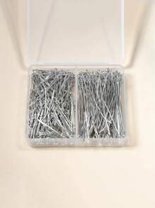 300/200/100 Pieces Of Nine-Character Pin (Box/Bag) Jewelry Accessories Nine-Character Pin Beading Needle 24MM-50MM Bendable Nine-Character Pin DIY Bracelet Necklace Earring Accessories Handmade Jewelry Accessories Pendant Accessories Bead String Material - Silver