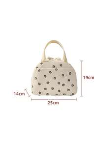 定制灯芯绒午餐袋、返校保温午餐袋、返校手提袋、定制保温午餐袋、大容量包、可爱的宠物装饰元素、柔软可重复使用的材质、便携式午餐袋