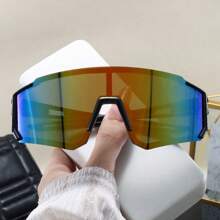 1pc Women Frameless Personalized Fashion Retro Sporty Glasses Chic Hiphop Outdoor Riding Vacation Travel For Summer Beach Vacation, Outdoor, Travel Autumn Accessories Goggles