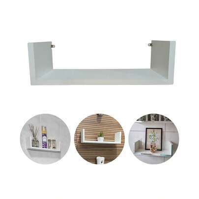 dia dos paisMDF Shelf In U Shape Decorative Niche Organizer Living Room Bedroom Office White