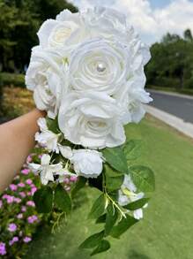 1 Stück Braut Blumenstrauß Hochzeit Abwurf Brautstrauß künstliche Rosen Blumen Abwurf Brautstrauß Hochzeitszeremonie Jahrestag