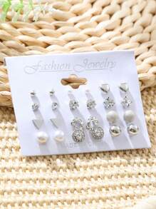 TopHanqi 72/36/12/6 Pairs Minimalist Elegant Faux Pearl Stud Earrings, Suitable For Women's Daily Wear, Commuting, Gathering, Dating, Gift, All Season
