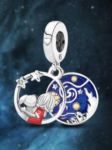 1 Pieza Colgante con diseño de mirar al cielo estrellado, apropiado para hacer pulseras, brazaletes y combinarlo con atuendos diarios como decoración de joyería para mujeres y niñas