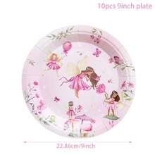 10/80pcs Pink Fairy Theme Birthday Party Supplies Set, Fairy 1st Birthday Party Tableware Set, Suitable For Wedding Birthday Party Decorations - Multicolor - View 10