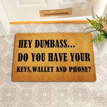 Fun Rubber Doormats - "Hey Fool, Do You Have Your Keys? Wallet? Cell Phone?" - Non-Slip Outdoor Entrance Floor Mats For Front Porch Decor, Durable, Foyer Decor | Bold Text Doormats | Non-Slip Backing, Outdoor Doormats