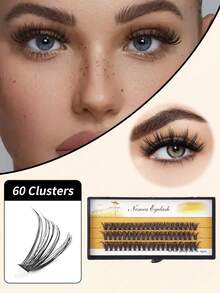 3 Rows 8-16mm, 60 Clusters False Eyelashes Natural Cross Wedding Party And Club Daily Work Meeting Natural False Eyelashes Are Comfortable To Wear Fairy Beginner Curling Planting False Eyelashes Cos Single Cluster Lazy Person Natural Fairy Single Cluster Little Devil Manga Curling False Eyelasheslash Clusters,Eyelash Clusters,Individual Eyelashes,Lashes,Fake Lashes - Black - View 5