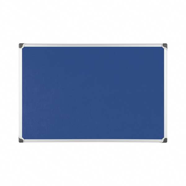 Bi-Office Quadro de feltro Maya Série W - 90 x 60 cm, superfície de feltro azul, estrutura de alumínio