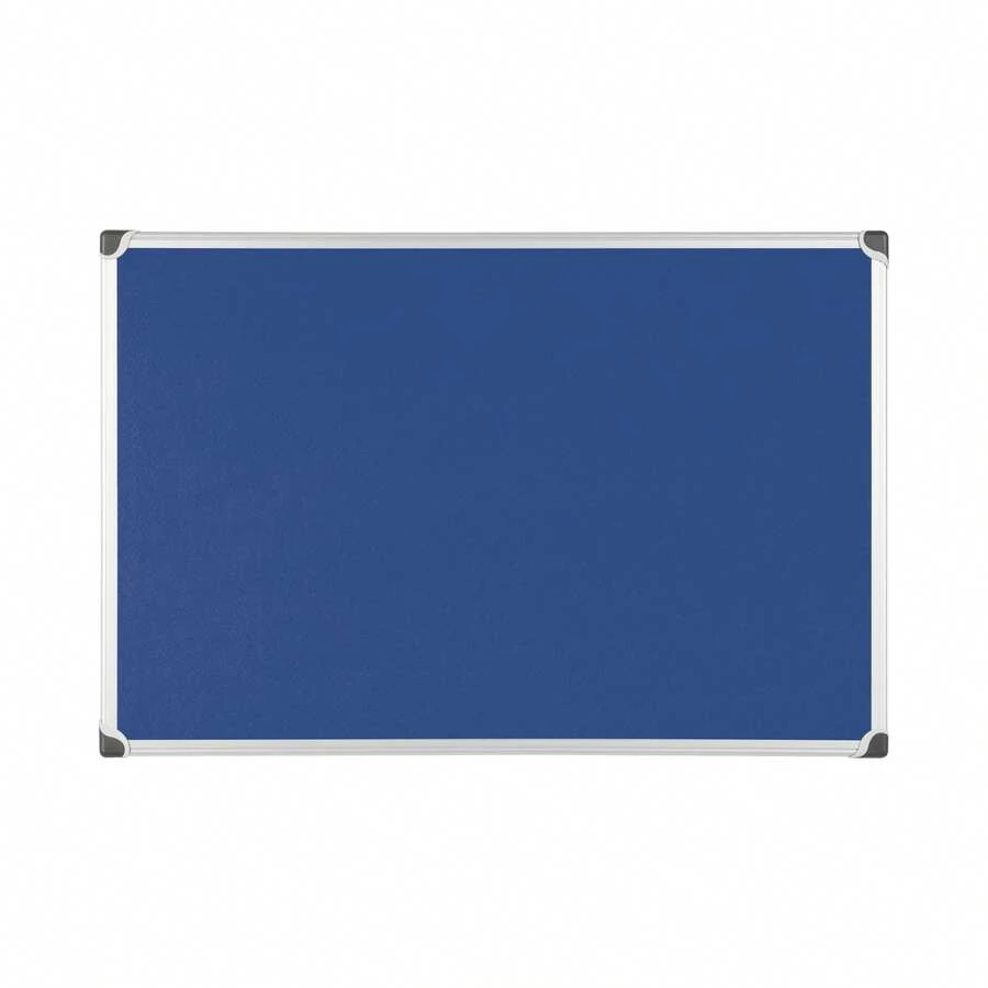Bi-Office Tablero de fieltro Serie Maya W - 90 X 60 Cm, superficie de fieltro azul, marco de aluminio - Azul - Ver 1
