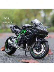 1 pièce Moto Kawasaki H2R, moto de simulation, jouet de moto en alliage, modèle de moto 3D, jouet de voiture miniature à l'échelle 1:18, décoration de moto, cadeau d'anniversaire, cadeau de fête, retour à l'école