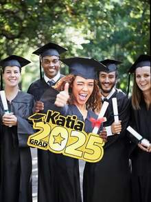 1 件毕业定制大头剪纸，定制巨型胖头，有趣的胖头纸板，个性化面部标志，毕业季拍摄道具，个性化礼物，节日装饰，毕业季的完美礼物 - 彩色 - 查看 4