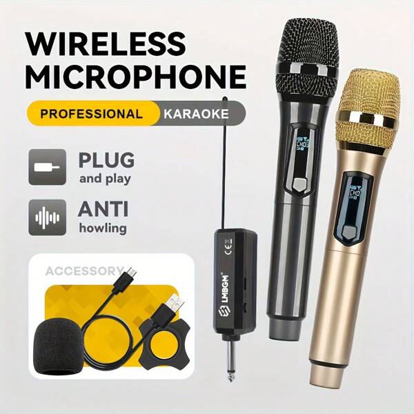 LMBGM Wireless Microphone Home KTV Outdoor Portable Singing Performance Microphone Handheld Microphone System