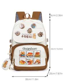 Capybara Backpack For Elementary School Boys & Girls, Lightweight Large Capacity Backpack For Middle/High School Students