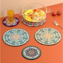 Mandala Heat-Resistant Tea Mat Coaster Insulation Mat Cute Dining Table Mat Anti-Scald Plate Mat High-Value Rubber Mat, Halloween And Christmas Party Supplies - ngẫu nhiên - Xem 6